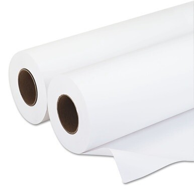 Amerigo Wide-Format Paper, 3&quot; Core, 20 lb Bond Weight, 18&quot; x 500 ft, Smooth White, 2/Pack