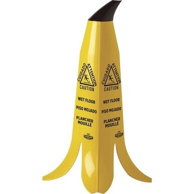 Impact 2&#39; Banana Safety Cone - 1 / Each - CAUTION Print/Message - 11&quot; Width x 24&quot; Height - Banana Cone Shape - Yellow