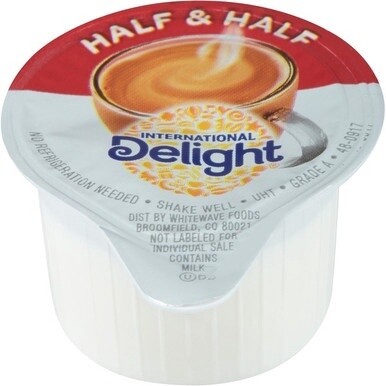 International Delight Half &amp; Half Creamer Singles - 0.03 fl oz (1 mL) - 180/Carton - 1 Serving