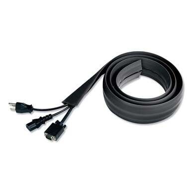 Floor Sleeve Cable Management, 2.5&quot; x 0.5&quot; Channel, 72&quot; Long, Black