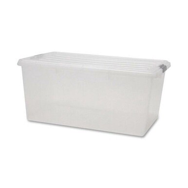 IRIS Clear Storage Boxes with Lids - External Dimensions: 17.5" Width x 26.1" Depth x 11.9" Height - 17 gal - Stackable - Polypropylene - Clear - For Multipurpose - 5 / Carton