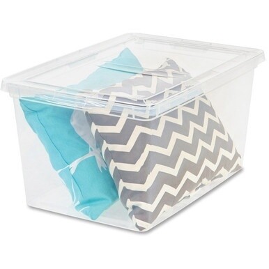 IRIS Deep Modular Snap-tight Lid Clear Box - External Dimensions: 24&quot; Length x 16.3&quot; Width x 14&quot; Height - 17 gal - Stackable - Clear - For Blanket, Comforter - 6 / Carton