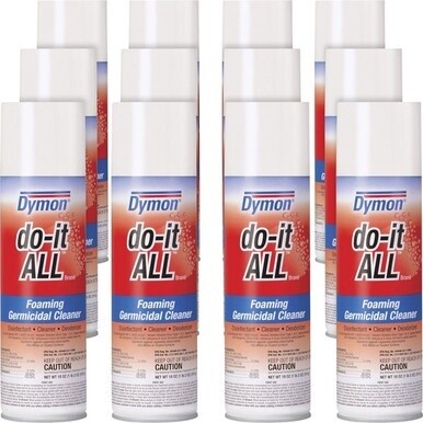 Dymon Do-It-All Foaming Germicidal Cleaner - For Multipurpose - 18 fl oz (0.6 quart) - 12 / Carton - Disinfectant, Deodorize, Odorless, Non-abrasive - White