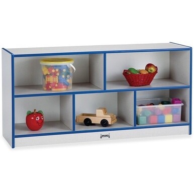 Jonti-Craft Rainbow Accents Low Open Single Storage Shelf - 29.5&quot; Height x 48&quot; Width x 15&quot; Depth - Laminated, Durable - Blue - Rubber - 1 Each