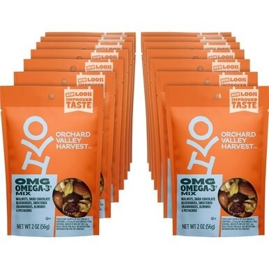 Orchard Valley Harvest OMG Omega-3 Mix - Gluten-free, No Artificial Color, No Artificial Flavor, Preservative-free, Resealable Bag - Crunch, Walnut, Dried Cranberries, Pistachio, Almond - 1 Serving Ba