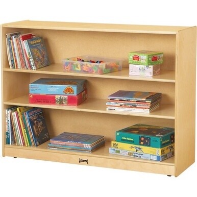 Jonti-Craft 3-Shelf Light-duty Storage Bookcase - 3 Compartment(s) - 35.5&quot; Height x 48&quot; Width x 15&quot; DepthFloor - Light Duty, Adjustable Shelf, Sturdy - Wood Grain - Baltic Birch Plywood - 1 Each