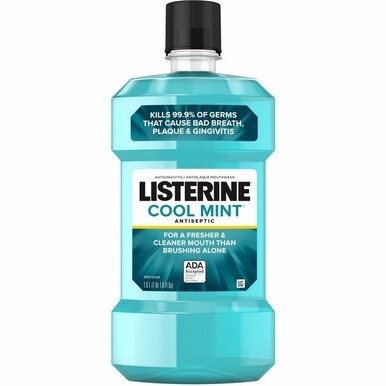 LISTERINE&amp;reg; Cool Mint Antiseptic Mouthwash - For Bad Breath, Cleaning - Cool Mint - 1.06 quart - 1 / Each