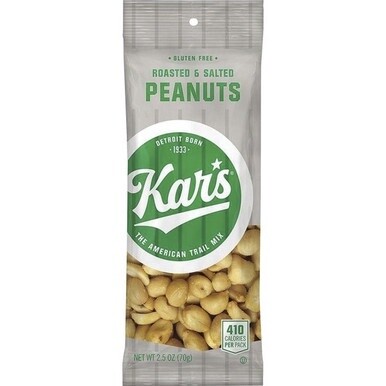Kar's Nuts Roasted &amp; Salted Peanuts - Gluten-free, Low Sodium - Roasted &amp; Salted - 2.50 oz - 12 / Box