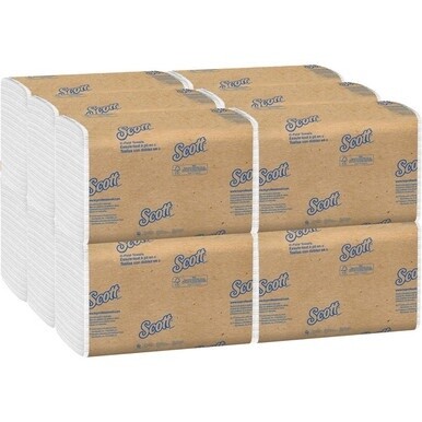 Scott Essential C Fold Paper Towels with Fast-Drying Absorbency Pockets - 10.13&quot; x 13.15&quot; - White - Paper - 200 Per Pack - 12 / Carton