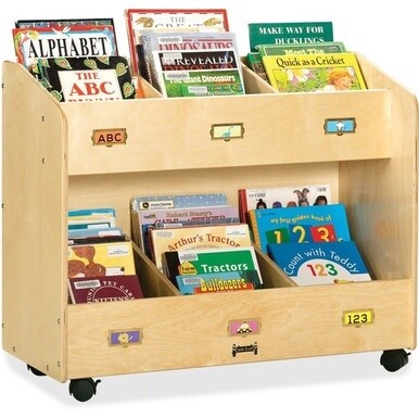 Jonti-Craft Mobile Section Book Storage Organizer - 6 Compartment(s) - 29.5&quot; Height x 36&quot; Width x 16&quot; Depth - Durable - Baltic - Acrylic - 1 Each