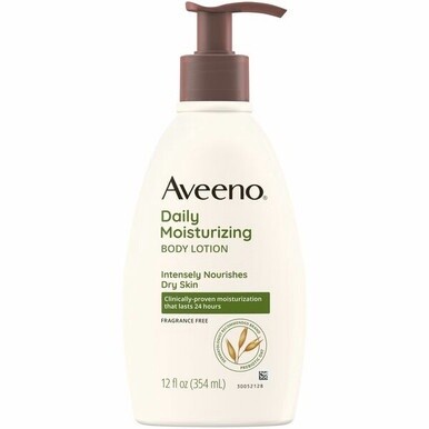 Aveeno&amp;reg; Daily Moisturizing Lotion - Lotion - 12 oz (340.2 g) - Non-fragrance - For Dry, Sensitive Skin - Non-greasy, Non-comedogenic, Hypoallergenic, Absorbs Quickly - 1 Each