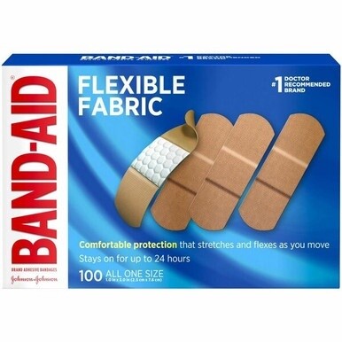 Band-Aid Flexible Fabric Adhesive Bandages - 1&quot; - 100/Box - Beige - Fabric