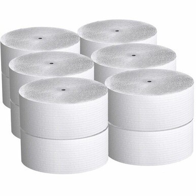 Scott Coreless High-Capacity Jumbo Roll Toilet Paper - 1 Ply - 3.78&quot; x 2300 ft - 9&quot; Roll Diameter - White - Fiber - Coreless, Non-chlorine Bleached - For Bathroom - 12 / Carton