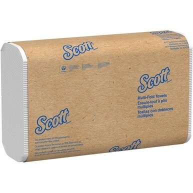 Scott Multifold Paper Towels with Absorbency Pockets - 9.20&quot; x 9.40&quot; - White - Paper - Recyclable, Soft, Absorbent - 250 Per Pack - 16 / Carton