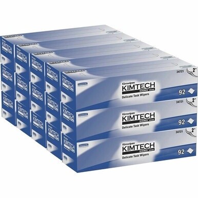 KIMTECH Science Kimwipes Delicate Task Wipers - 2 Ply - 14.40&quot; x 16.40&quot; - White - Soft, Absorbent - 92 Per Box - 15 / Carton