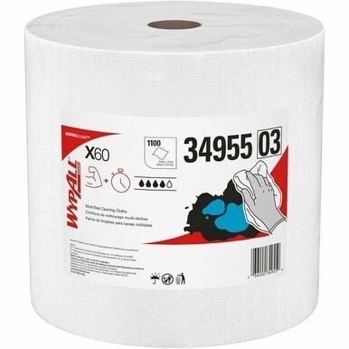 Wypall GeneralClean X60 Multi-Task Cleaning Cloth Jumbo Roll - 12.20&quot; Length x 12.40&quot; Width - 1100 / Roll - White