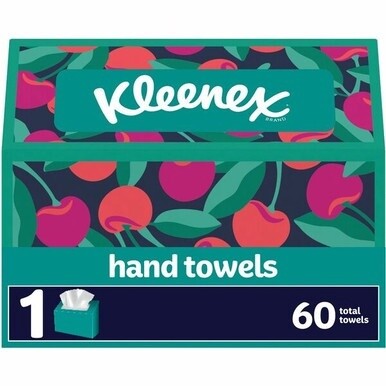 Kleenex Disposable Hand Towels - 1 Ply - 8" x 9.10" - White - Paper - Disposable, Ink-free, Dye-free, Fragrance-free, Hygienic - For Hand, Bathroom - 60 Per Box - 1 / Box
