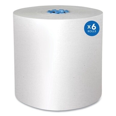 Pro Hard Roll Paper Towels with Absorbency Pockets, for Scott Pro Dispenser, Blue Core Only, 1-Ply, 7.5&quot; x 900 ft, 6 Rolls/CT