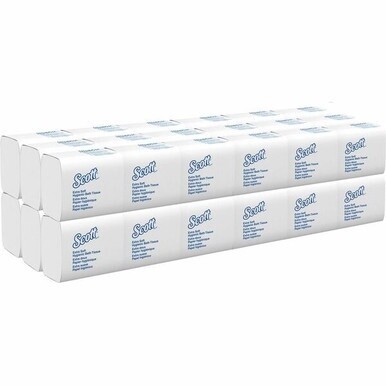 Scott Hygienic High-Capacity Folded Tissue - 2 Ply - 4.50&quot; x 8.30&quot; - White - Fiber - 250 Per Pack - 36 / Carton
