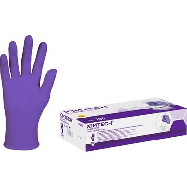 KIMTECH Purple Nitrile Exam Gloves - X-Small Size - For Right/Left Hand - Purple - Latex-free, Textured Fingertip, Non-sterile - For Laboratory Application, Chemotherapy - 100 / Box - 6 mil Thickness 