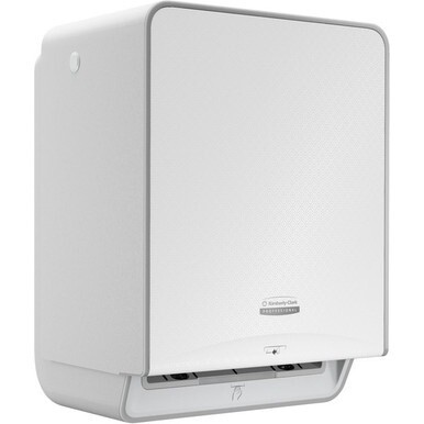 Kimberly-Clark Professional ICON Auto Roll Towel Dispenser - Touchless Dispenser - 16.5&quot; Height x 12.4&quot; Width x 10.2&quot; Depth - White Mosaic - Automatic, Hinged, Jam-free, Key Lock, Push Button, Long La