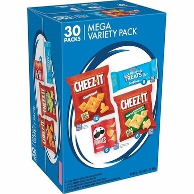 Kellogg&#39;s Snacks Mega Variety Pack - Assorted - 1.88 lb - 30 / Box