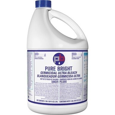 KIK Custom Pure Bright Germicidal Ultra Bleach - For Industry, Kitchen, Bathroom, Work Surface, Hospital, Restaurant, Nursing Home, School, Hotel, Bedroom, Restroom - Concentrate - 128 fl oz (4 quart)