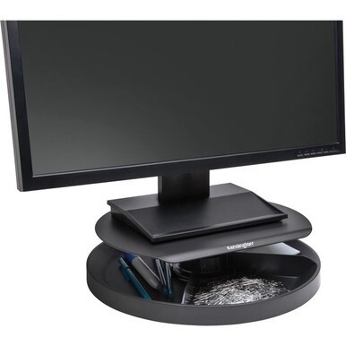 Kensington SmartFit Spin2 Monitor Stand - 40 lb Load Capacity - Flat Panel Display Type Supported - 3.1&quot; Height x 12.6&quot; Width x 12.6&quot; Depth - Desktop - Black - Ergonomic