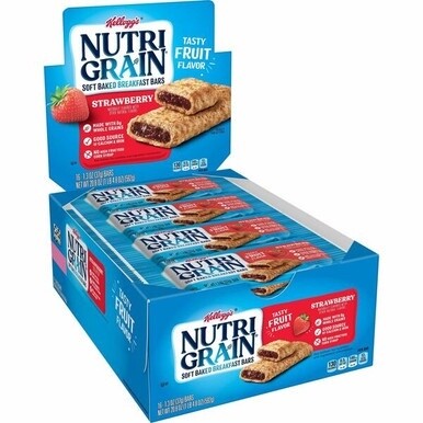 Kellogg&#39;s&amp;reg Nutri-Grain&amp;reg Bar Strawberry - Low Fat - Strawberry - 1.30 lb - 16 / Box