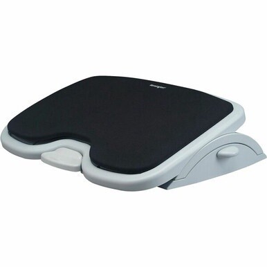 Kensington Solemate Footrest - 3.25&quot; - 5&quot; Adjustable Height - 15&amp;deg; Tilt - 30&amp;deg; Swivel - Gray - Gel