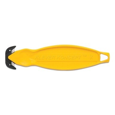 Safety Cutter, 5.75&quot; Plastic Handle, Yellow, 10/Pack