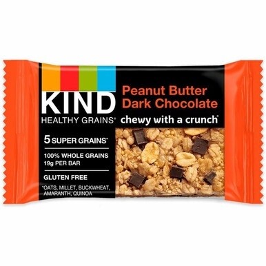 KIND Healthy Grains Bars - Trans Fat Free, Gluten-free, Low Sodium, Cholesterol-free - Peanut Butter Dark Chocolate - 1.20 oz - 15 / Box