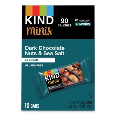 Minis, Dark Chocolate Nuts/Sea Salt, 0.7 oz, 10/Pack
