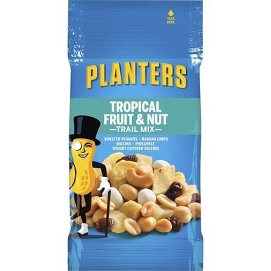 Hormel Foods Tropical Fruit &amp; Nut Trail Mix - Gluten-free, No Artificial Color, Preservative-free, No Artificial Flavor - Tropical Fruit &amp; Nut - 2 oz - 72 / Carton