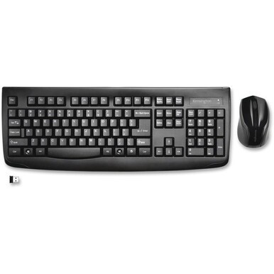 Kensington Pro Fit Wireless Desktop Set - USB Wireless Bluetooth - Black - USB Wireless Bluetooth - Laser - 1000 dpi - 2 Button - Scroll Wheel - QWERTY - Black - Symmetrical - AA, AAA - Compatible wit