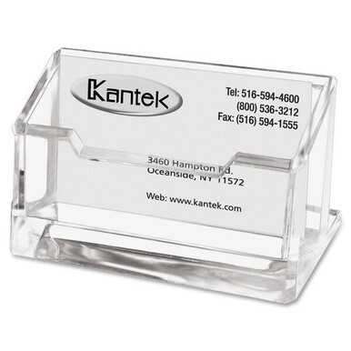 Kantek Acrylic Business Card Holder - 2&quot; x 4&quot; x 1.9&quot; x - 1 Each - Clear