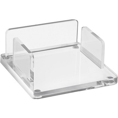 Kantek Acrylic Note Pad Holder - Support 3&quot; x 3&quot; Media - 1.5&quot; x 3.9&quot; x 3.9&quot; x - Acrylic - 1 Each - Clear - Non-skid Feet