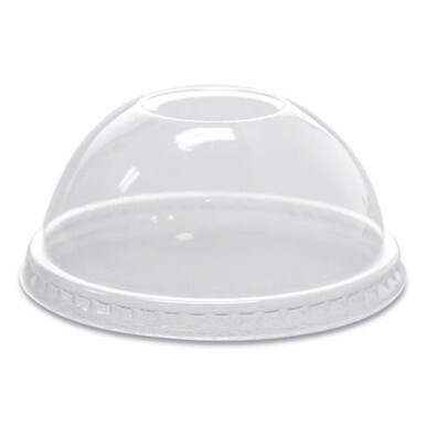 PET Lids, Fits 8 oz to 10 oz Cold Cups, Dome Lid, Clear, 1,000/Carton