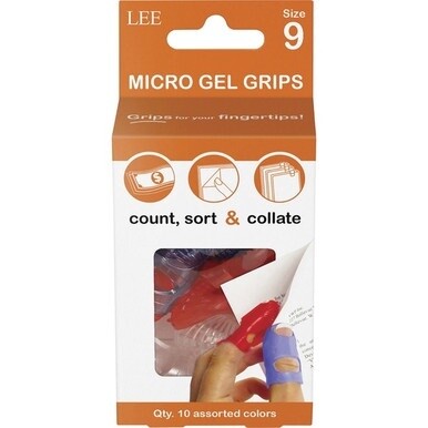 LEE Micro Gel Grips - #9 with 0.75" Diameter - Large Size - Rubber - Assorted - 10 / Pack