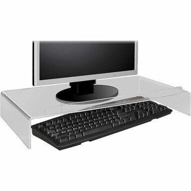 Kantek Acrylic Monitor Stand with Keyboard Storage - Up to 19&quot; Screen Support - 50 lb Load Capacity - CRT Display Type Supported21.3&quot; Width - Desktop - Acrylic - Clear