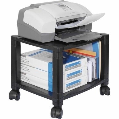 Kantek Two-shelf Printer/fax Stand - 75 lb Load Capacity - 2 x Shelf(ves) - 14.1&quot; Height x 17&quot; Width x 13.3&quot; Depth - Floor - Black