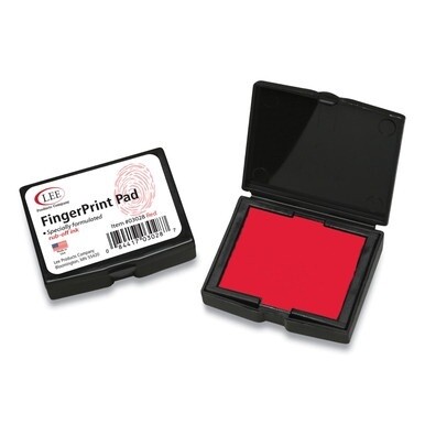 Inkless Fingerprint Pad, 2.25&quot; x 1.75&quot;, Red