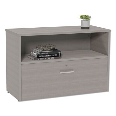 Urban 36&quot; Credenza, Bottom Pedestal, 35.25w x 15.25d x 23.75h, Ash