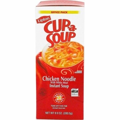 Lipton&amp;reg; Cup-a-Soup Chicken Noodle Instant Soup - Low Calorie - Cup - 1 Serving Cup - 0.45 oz - 22 / Box