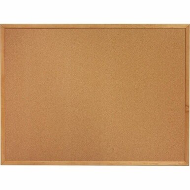 Lorell Oak Wood Frame Cork Board - 36&quot; Height x 48&quot; Width - Cork Surface - Long Lasting, Warp Resistant - Brown Oak Frame - 1 Each