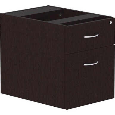 Lorell Essentials Espresso Hanging Pedestal - 2-Drawer - 16" x 22" x 21" Pedestal - 2 Drawer(s) - Finish: Espresso