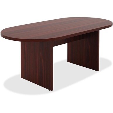 Lorell Chateau Series Mahogany 6&#39; Oval Conference Table - 70.9&quot; x 35.4&quot;30&quot; Table, 1.5&quot; Top - Reeded Edge - Material: P2 Particleboard - Finish: Mahogany Laminate - For Meeting