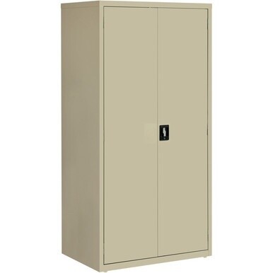 Lorell Storage Cabinet - 24&quot; x 36&quot; x 72&quot; - 5 x Shelf(ves) - Hinged Door(s) - Sturdy, Recessed Locking Handle, Removable Lock, Durable, Storage Space - Putty - Powder Coated - Steel - Recycled