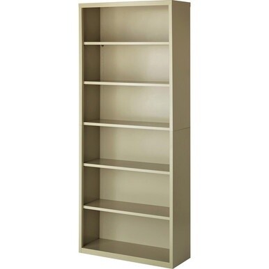 Lorell Fortress Series Bookcases - 34.5&quot; x 13&quot; x 82&quot; - 6 x Shelf(ves) - Putty - Powder Coated - Steel - Recycled