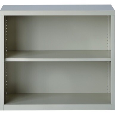 Lorell Fortress Series Bookcases - 34.5&quot; x 13&quot; x 30&quot; - 2 x Shelf(ves) - Light Gray - Powder Coated - Steel - Recycled
